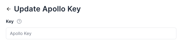 Enter Apollo API Key