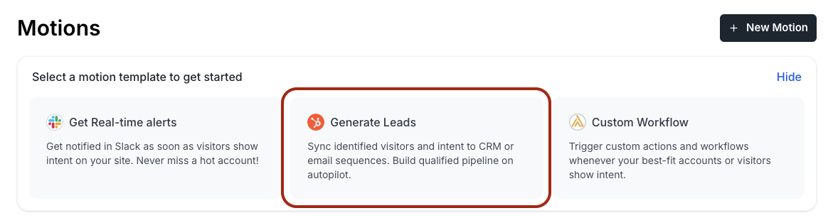 Create CRM Motion