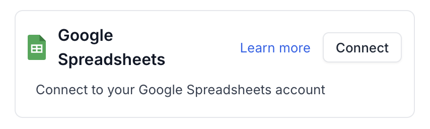 Connect to Google Spreadsheets