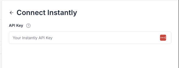 Connect to Instantly
